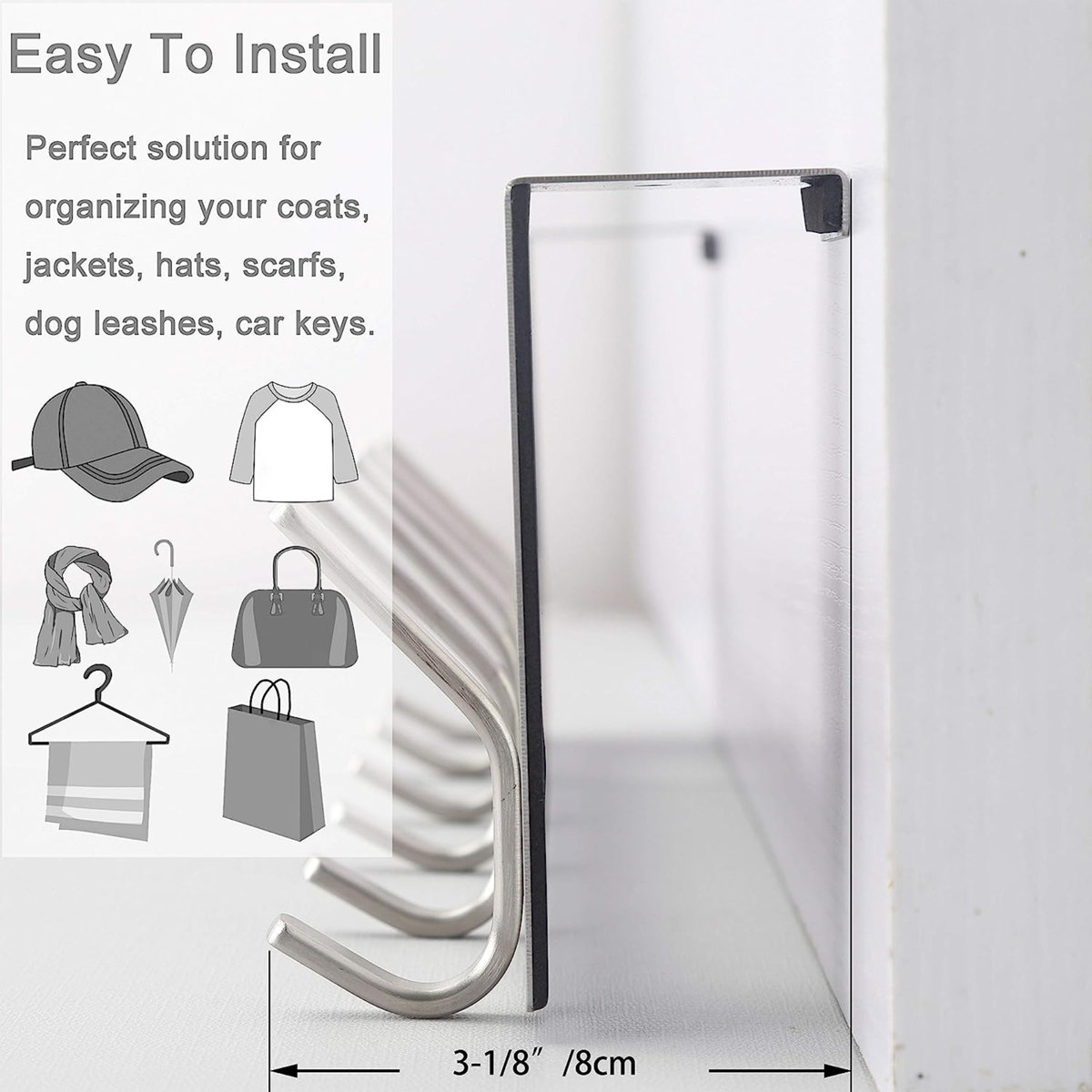 Berget Metal Over-the-Door 6 - Hook Wall Mounted Coat Rack